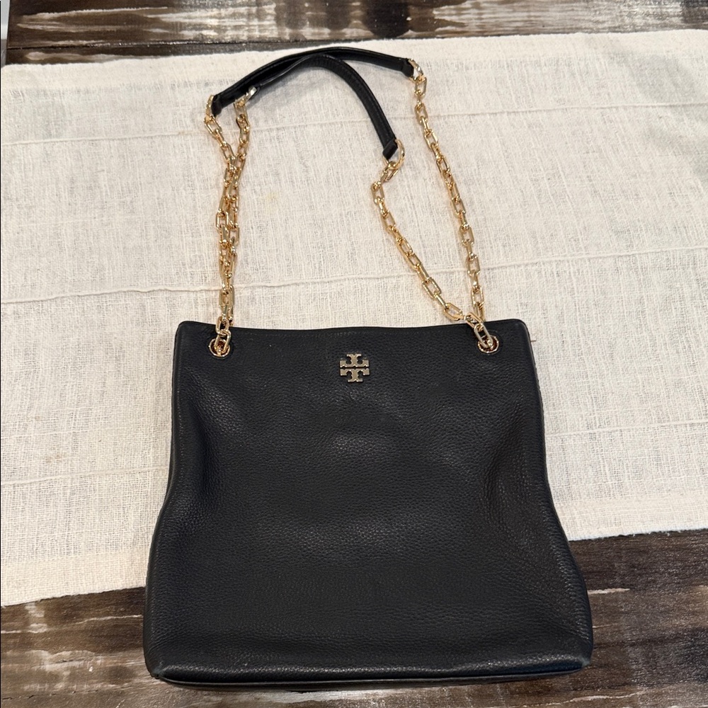 Tory Burch black hobo bag with gold chains